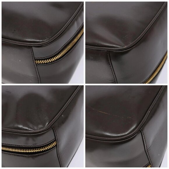 GUCCI Bamboo Vanity Hand Bag Patent leather Brown Gold Auth ep10340 - Picture 14 of 16
